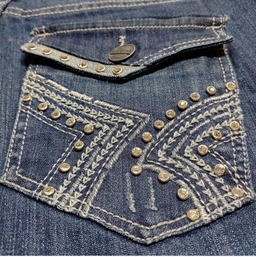 Baker Street Denim Women's Embroidered Ryinstone Embellished Jeans Size 13 NWT - Picture 6 of 11